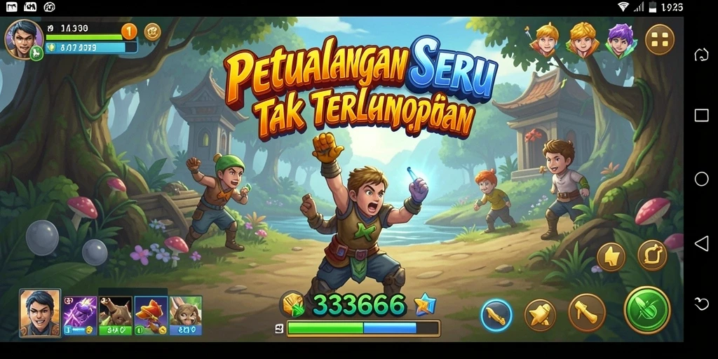 Screenshot utama 333666 menampilkan aksi petualangan yang mendebarkan.
