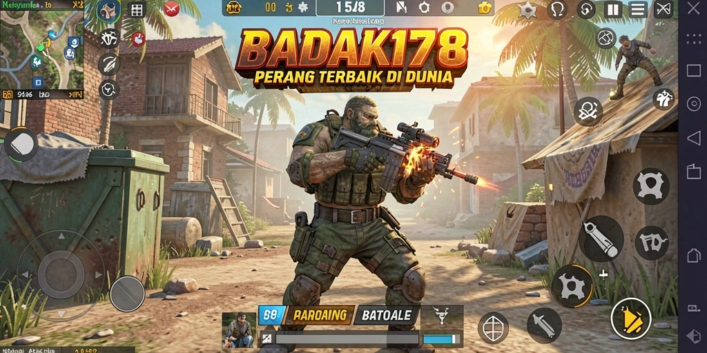 Tampilan epik gameplay Battle Royale di BADAK178.