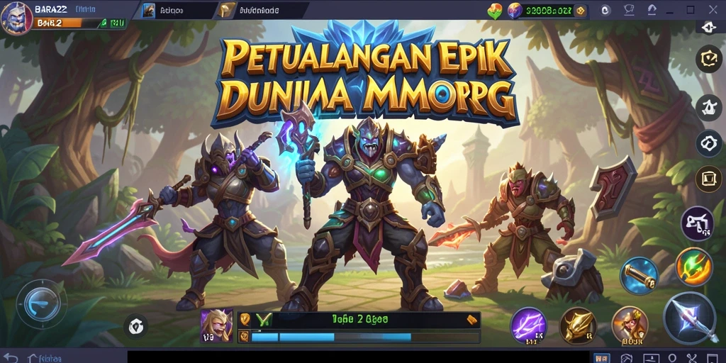 Screenshot gameplay epik BARA22 dalam dunia MMORPG penuh petualangan.