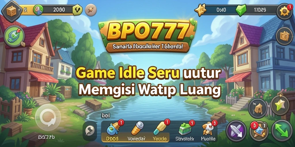 Tampilan gameplay BPO777 dengan karakter yang aktif mengumpulkan sumber daya.