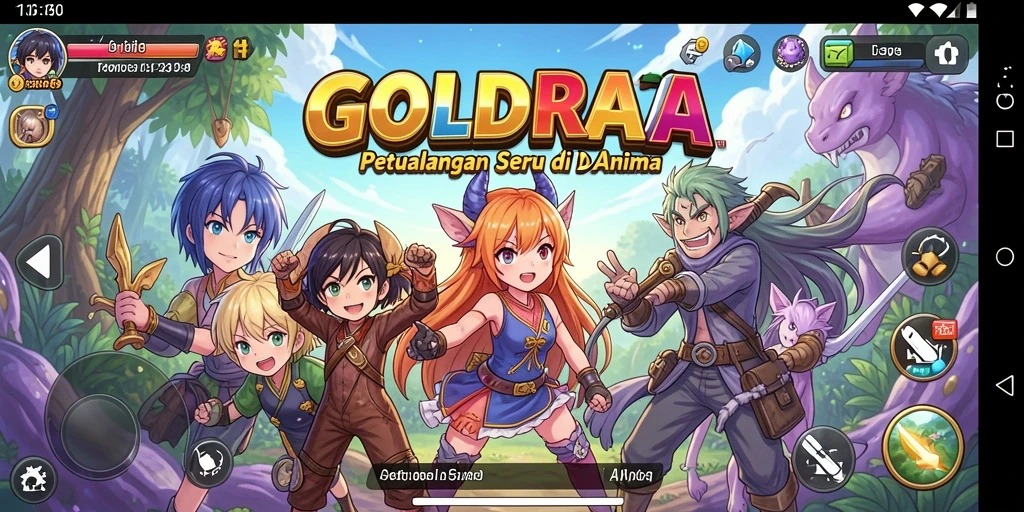 Tangkapan layar gameplay seru di dunia Anime dari GOLDRAJA.