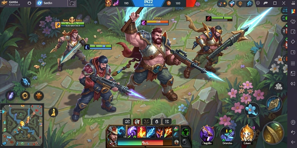 Screenshot menunjukkan aksi seru gameplay MOBA IN22.