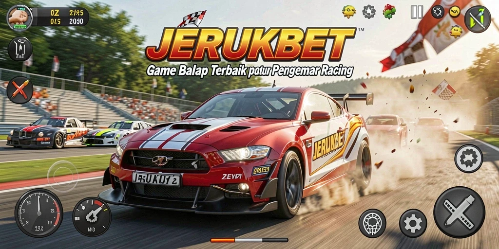 Gameplay menegangkan dalam balapan di JERUKBET dengan kendaraan beragam.