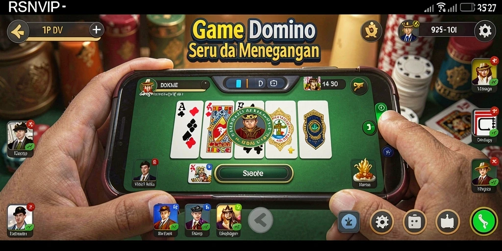 Tangkapan layar RSNVIP menampilkan aksi seru permainan Domino.