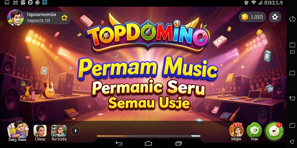 Tangkapan layar gameplay TOPDOMINO yang menampilkan pengalaman musik yang mendebarkan.