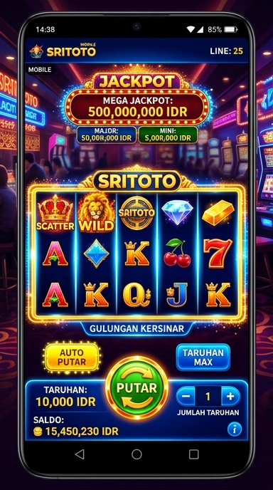Tampilan halaman utama aplikasi sritoto dengan berbagai pilihan aplikasi.